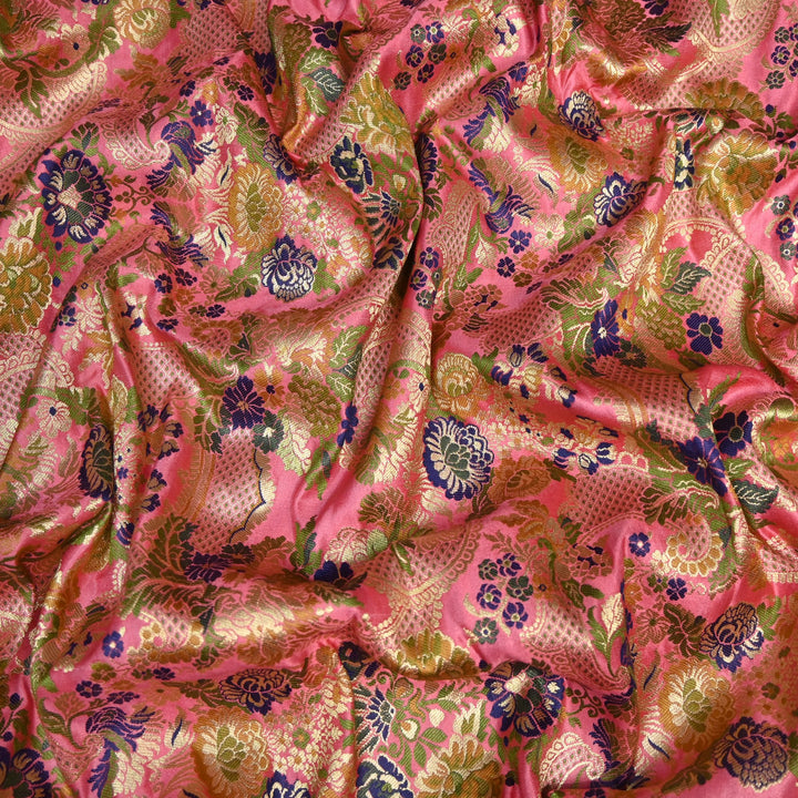Multicolor Kimkhab Brocade Fabric