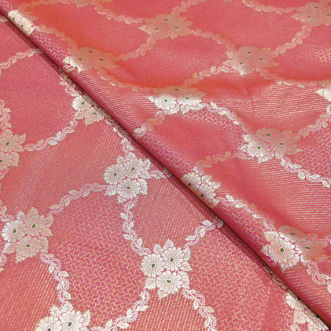Luxury Silk Antique Meena Zari Jaal Brocade Fabric | Designer Ethnic Wear Fabric | TSW425-5