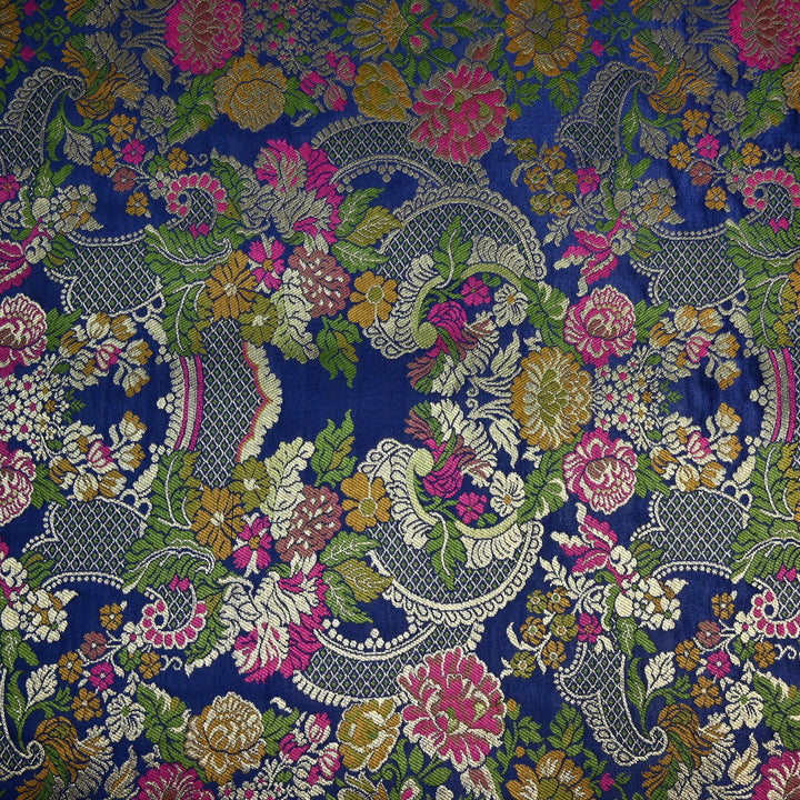 Multicolor Kimkhab Brocade Fabric