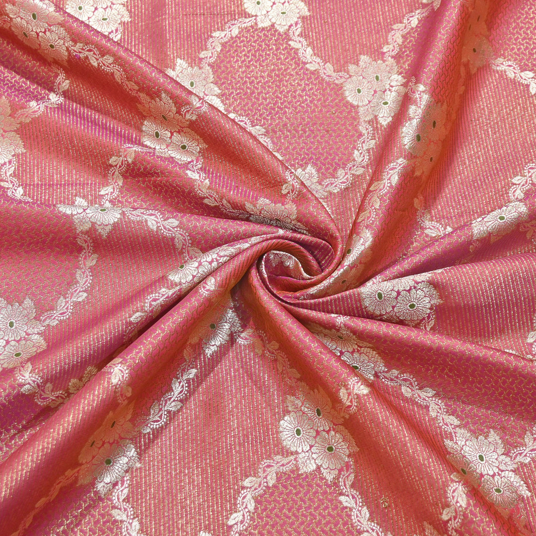 Luxury Silk Antique Meena Zari Jaal Brocade Fabric | Designer Ethnic Wear Fabric | TSW425-5