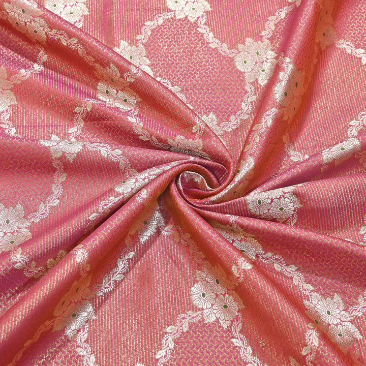 Luxury Silk Antique Meena Zari Jaal Brocade Fabric | Designer Ethnic Wear Fabric | TSW425-5