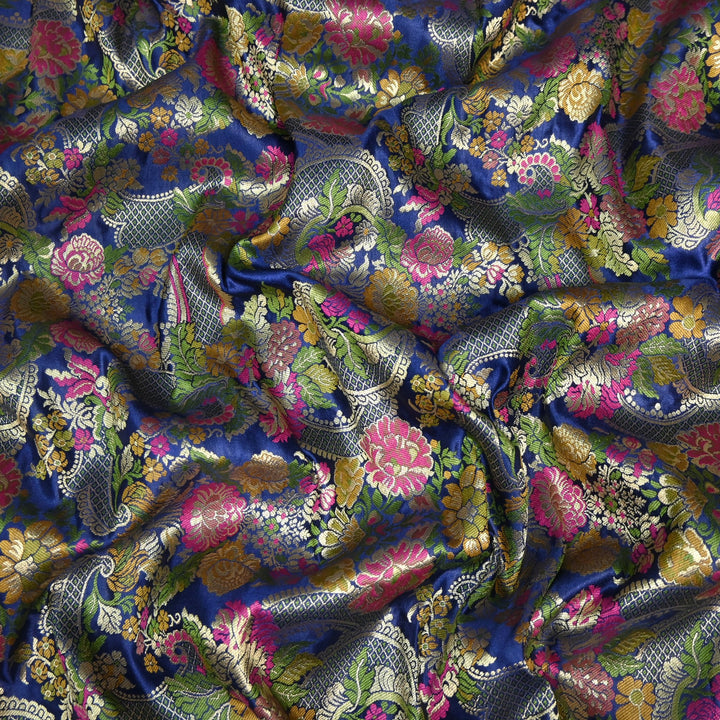 Multicolor Kimkhab Brocade Fabric