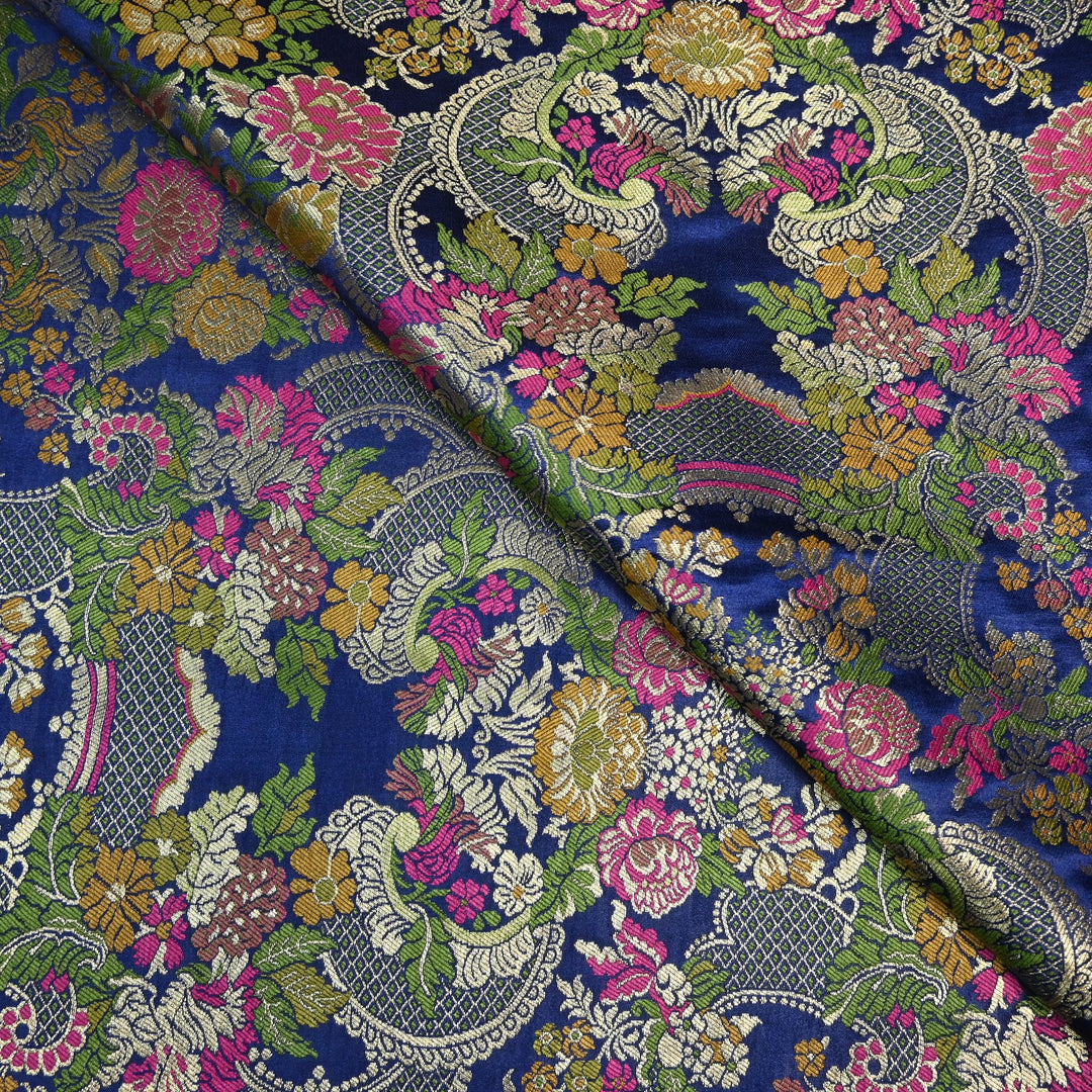Multicolor Kimkhab Brocade Fabric