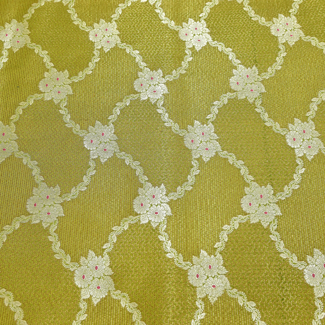 Luxury Silk Antique Meena Zari Jaal Brocade Fabric | Designer Ethnic Wear Fabric | TSW425-6