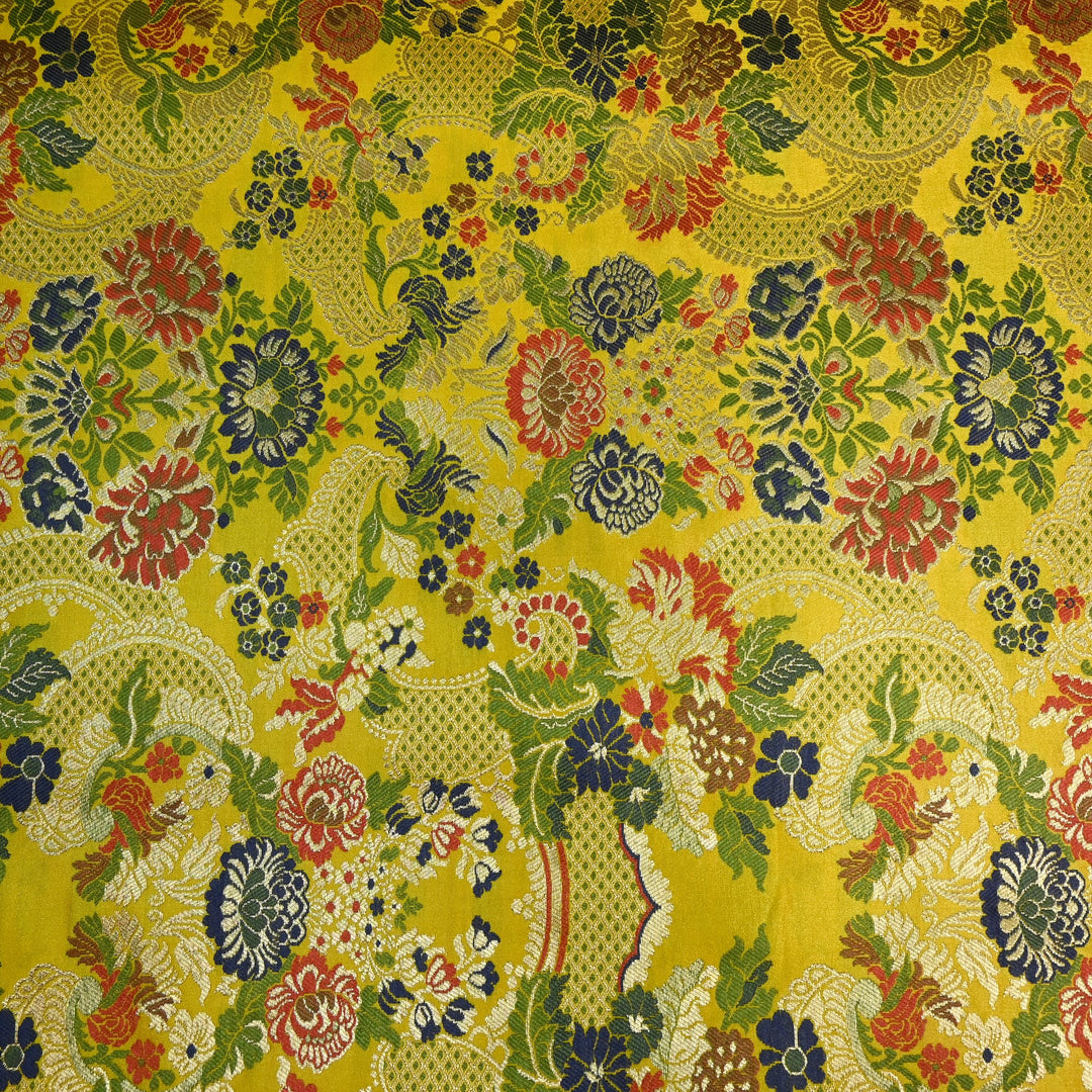 Multicolor Kimkhab Brocade Fabric