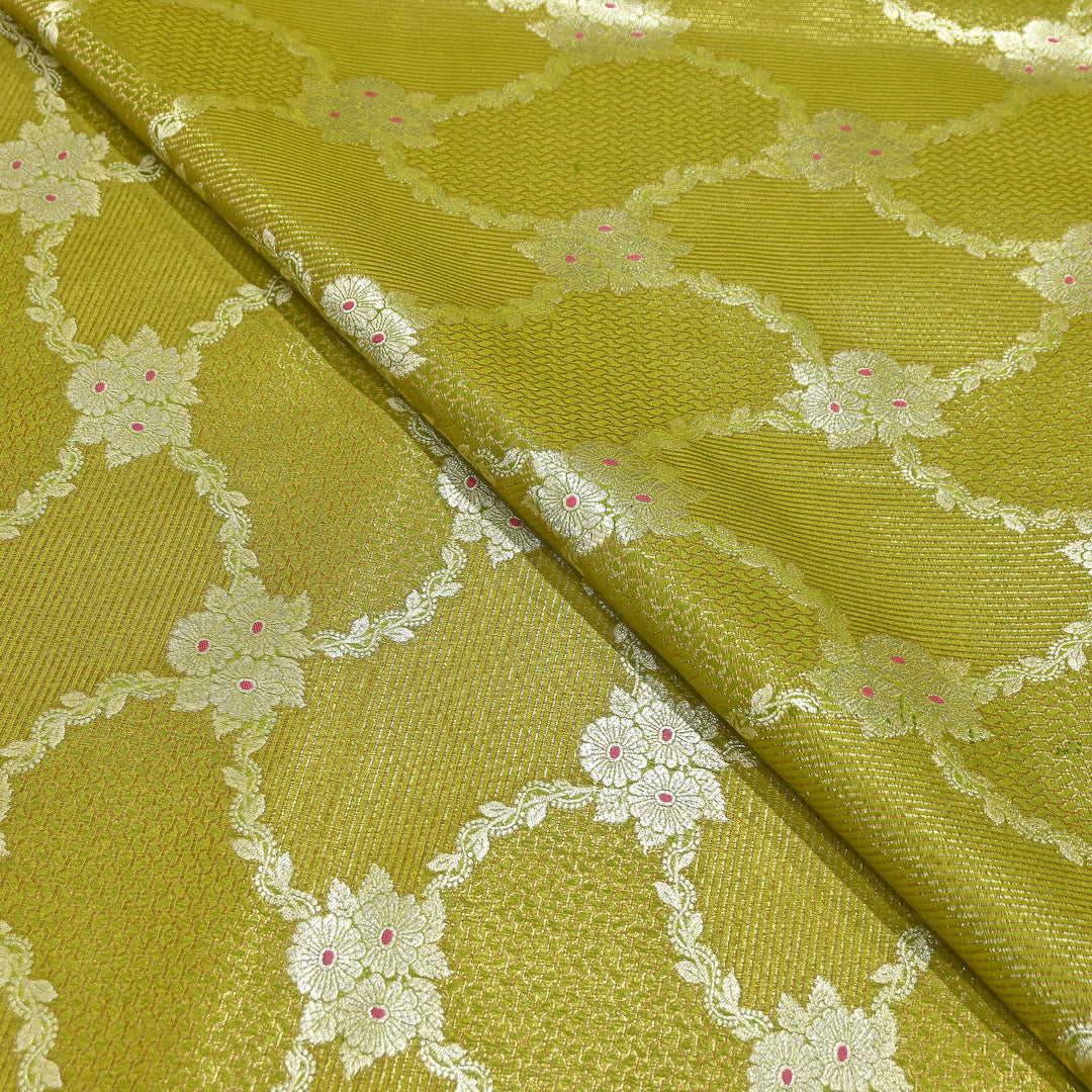 Luxury Silk Antique Meena Zari Jaal Brocade Fabric | Designer Ethnic Wear Fabric | TSW425-6