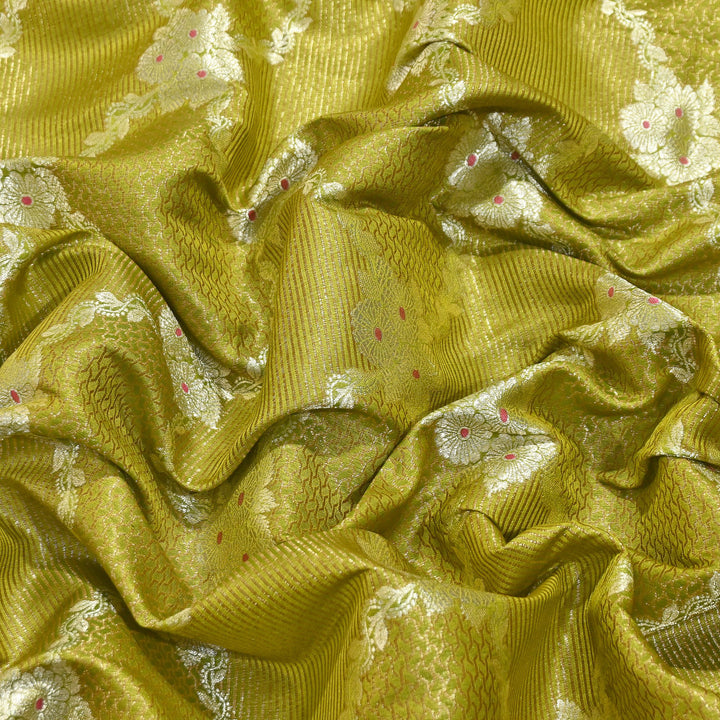 Luxury Silk Antique Meena Zari Jaal Brocade Fabric | Designer Ethnic Wear Fabric | TSW425-6