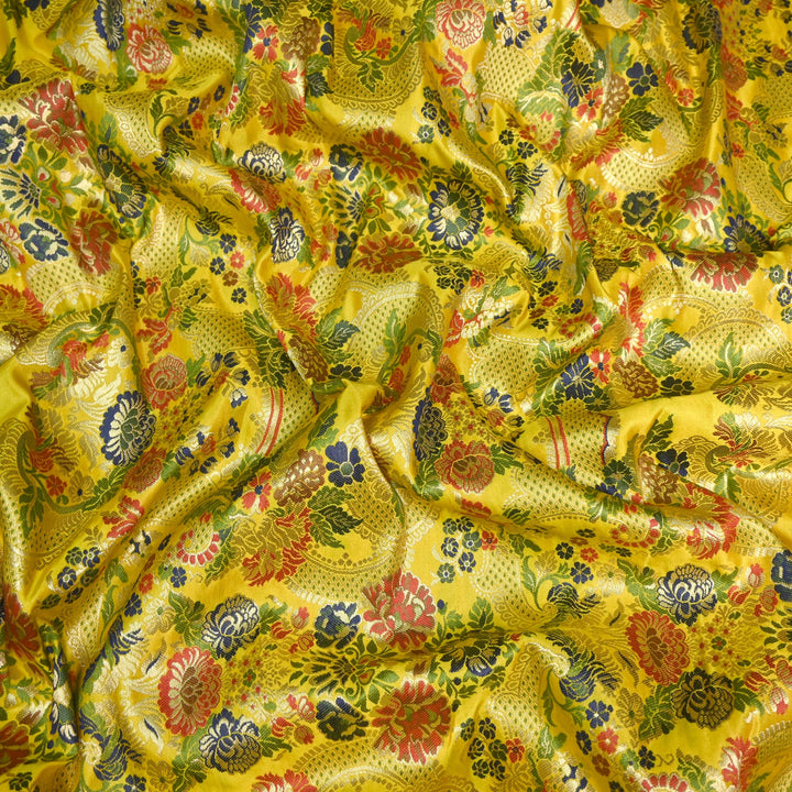Multicolor Kimkhab Brocade Fabric