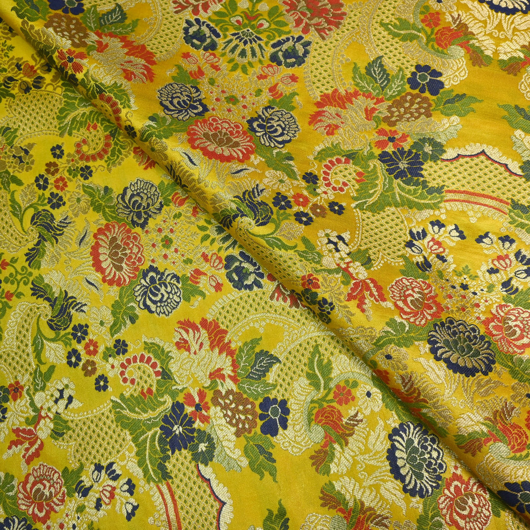 Multicolor Kimkhab Brocade Fabric