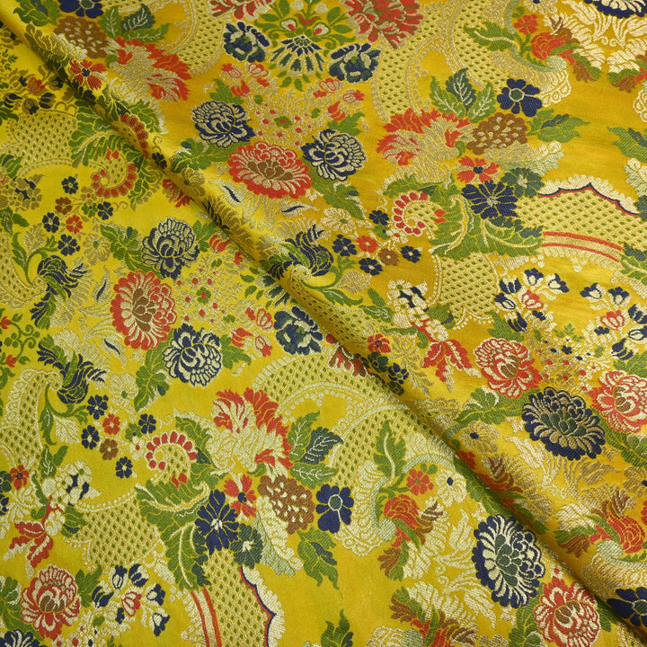 Multicolor Kimkhab Brocade Fabric