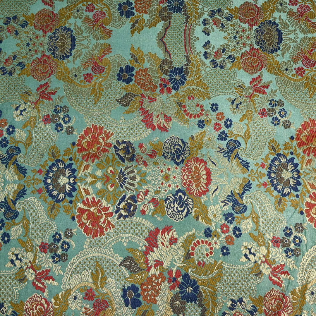 Multicolor Kimkhab Brocade Fabric