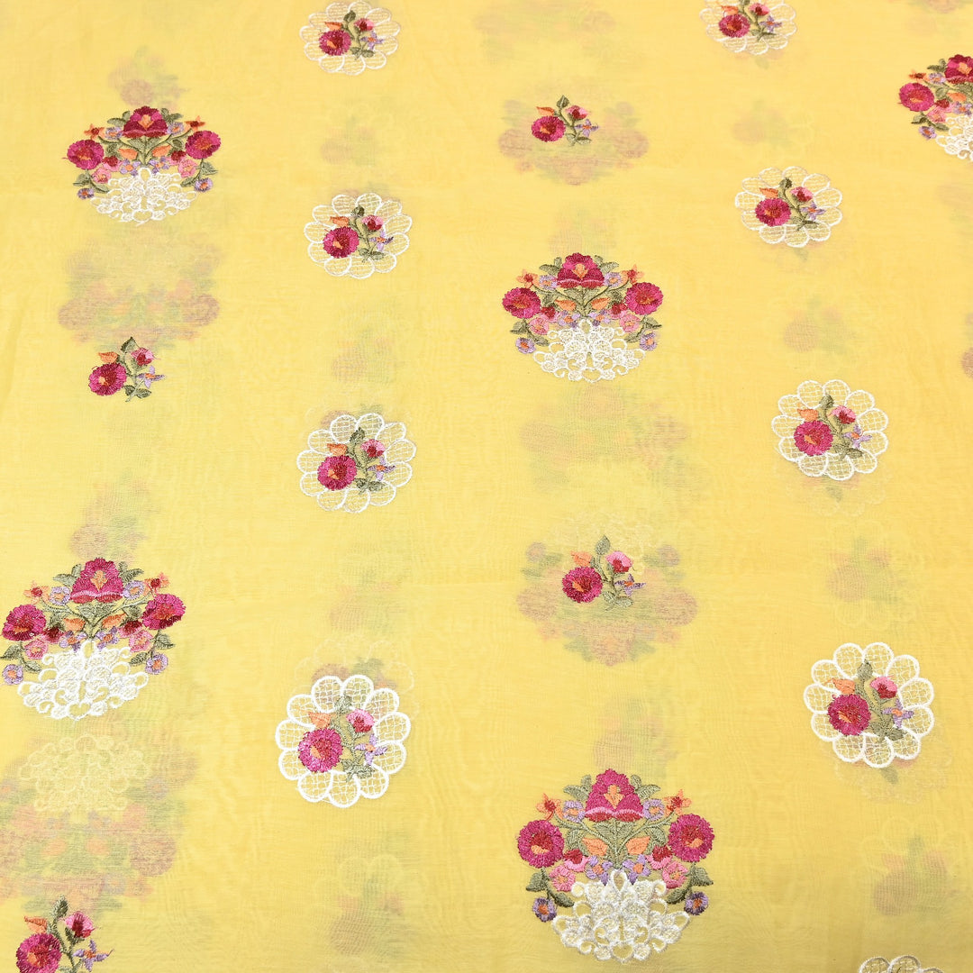 Mul Chanderi Thread Work Embroidery – Designer Summer Fabric GP4010-1