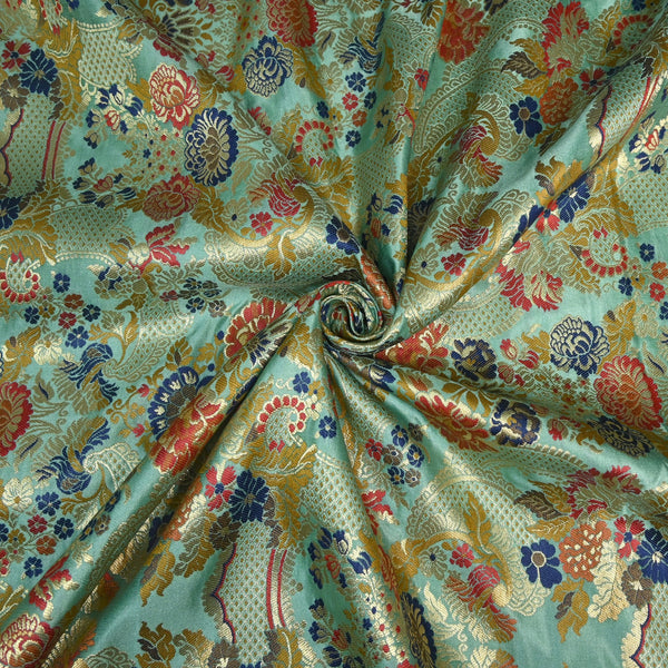 Multicolor Kimkhab Brocade Fabric