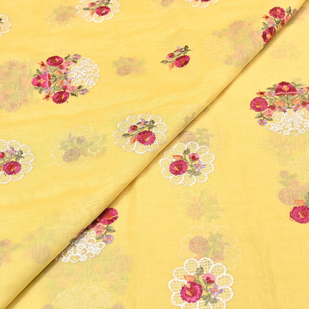 Mul Chanderi Thread Work Embroidery – Designer Summer Fabric GP4010-1