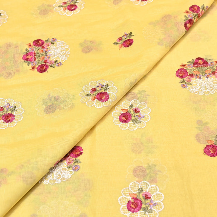Mul Chanderi Thread Work Embroidery – Designer Summer Fabric GP4010-1
