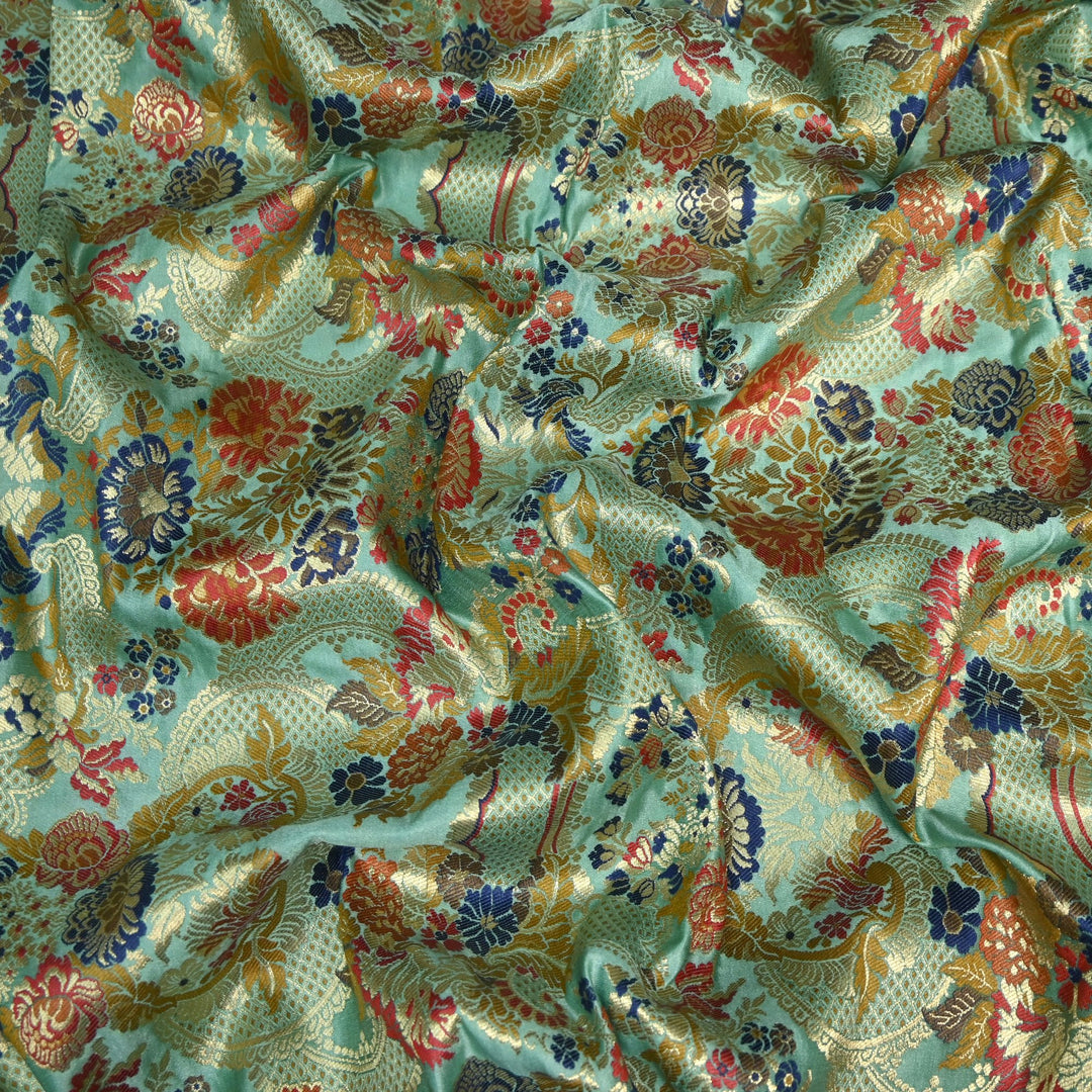 Multicolor Kimkhab Brocade Fabric