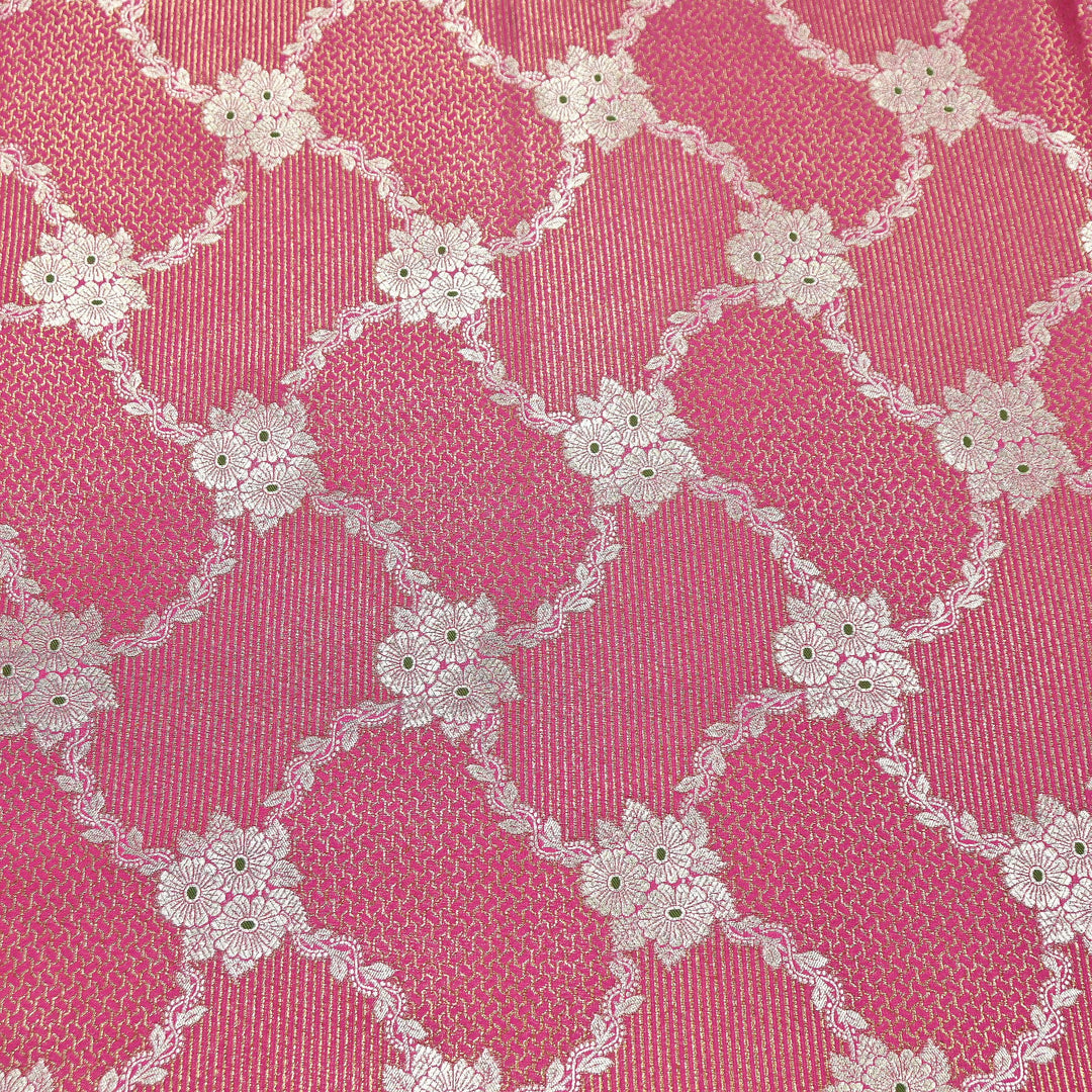 Luxury Silk Antique Meena Zari Jaal Brocade Fabric | Designer Ethnic Wear Fabric | TSW425-8