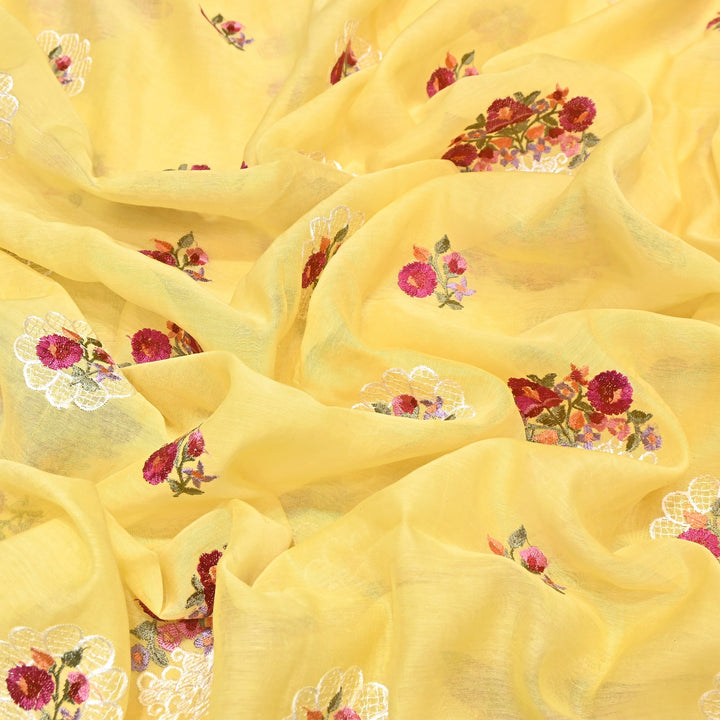 Mul Chanderi Thread Work Embroidery – Designer Summer Fabric GP4010-1