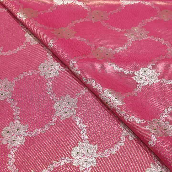 Luxury Silk Antique Meena Zari Jaal Brocade Fabric | Designer Ethnic Wear Fabric | TSW425-8