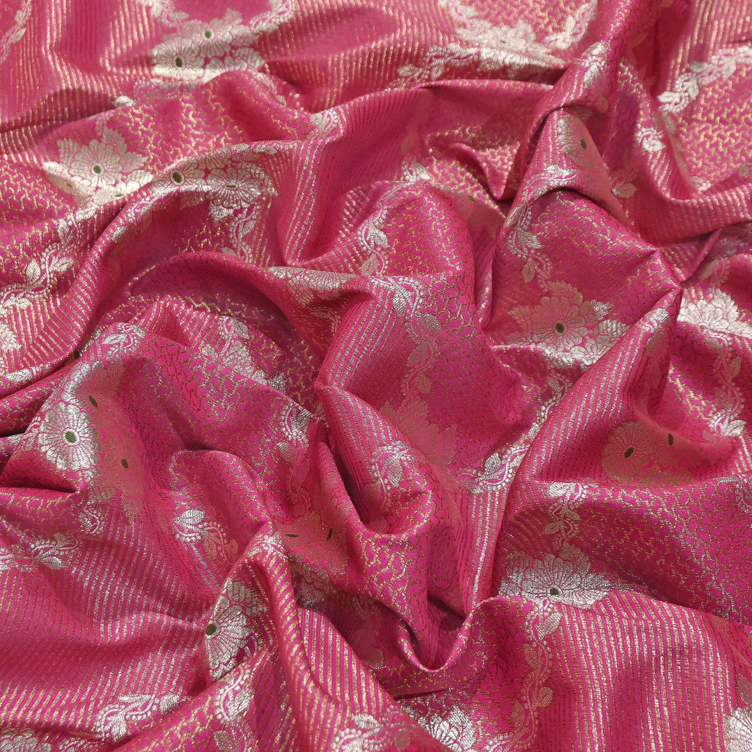 Luxury Silk Antique Meena Zari Jaal Brocade Fabric | Designer Ethnic Wear Fabric | TSW425-8