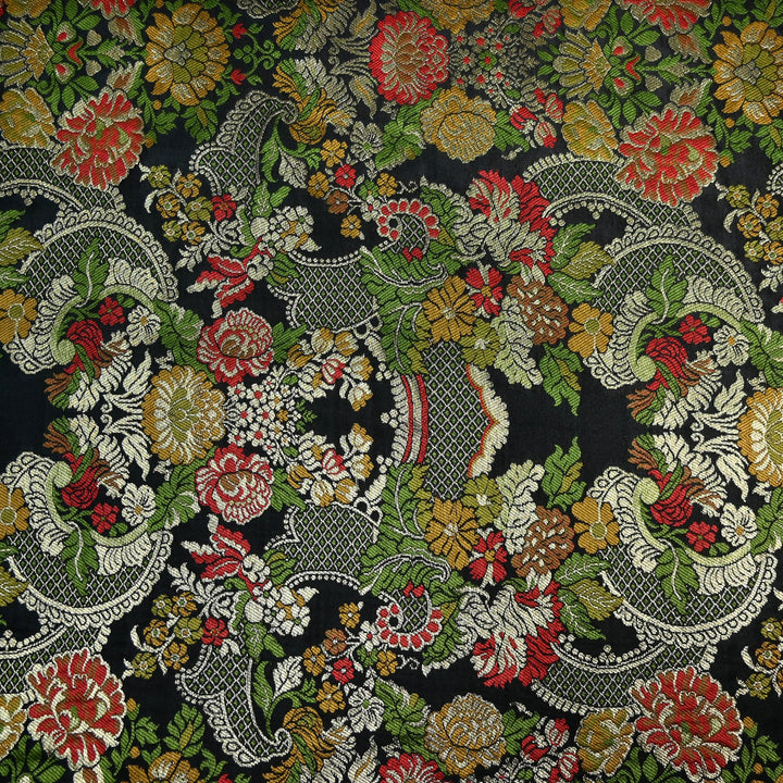 Multicolor Kimkhab Brocade Fabric