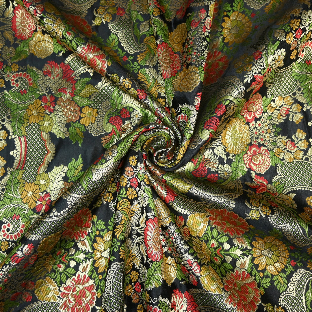Multicolor Kimkhab Brocade Fabric