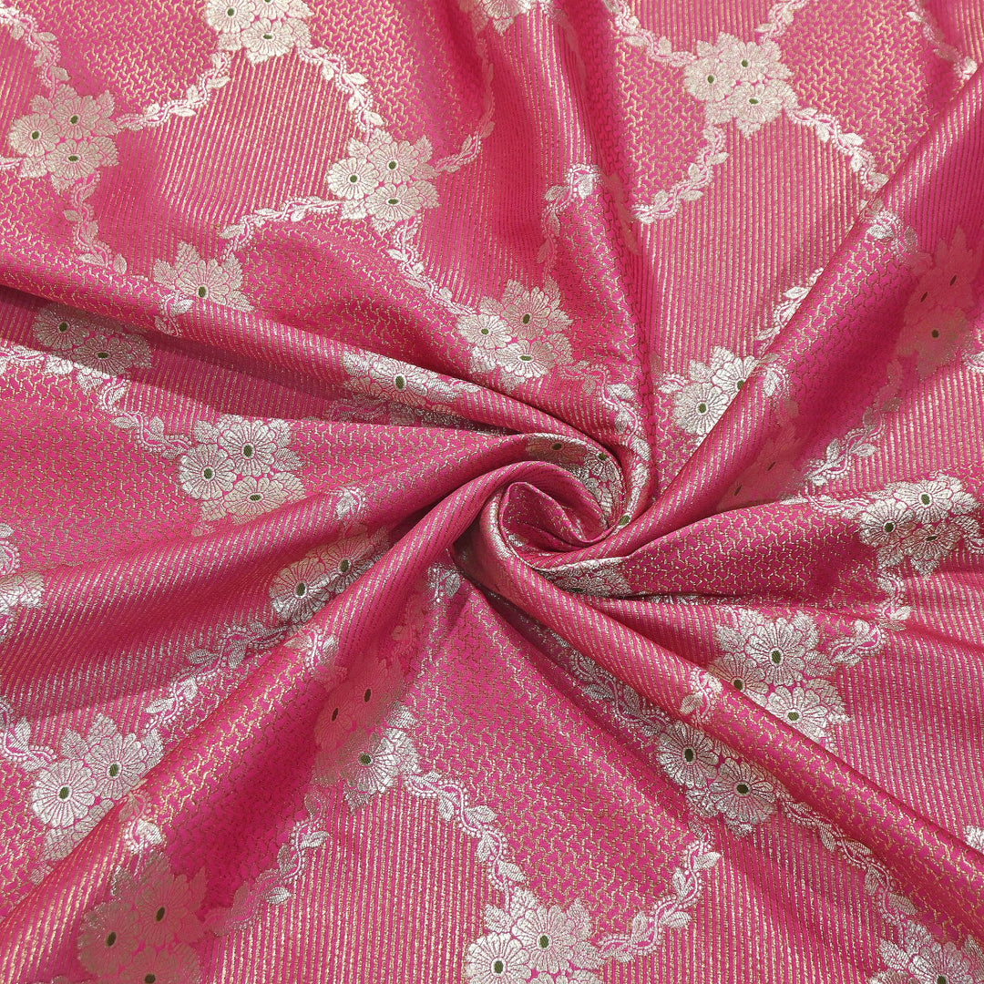 Luxury Silk Antique Meena Zari Jaal Brocade Fabric | Designer Ethnic Wear Fabric | TSW425-8