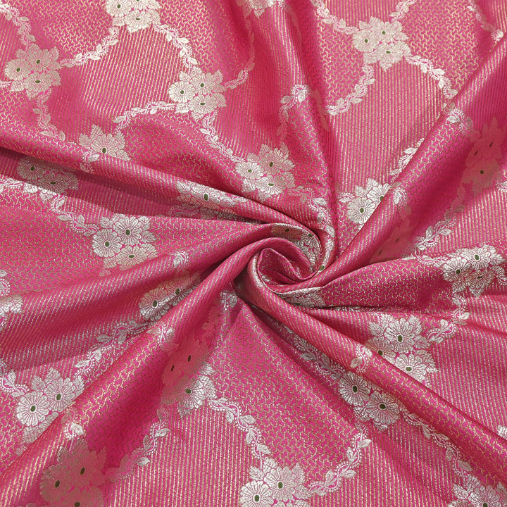 Luxury Silk Antique Meena Zari Jaal Brocade Fabric | Designer Ethnic Wear Fabric | TSW425-8
