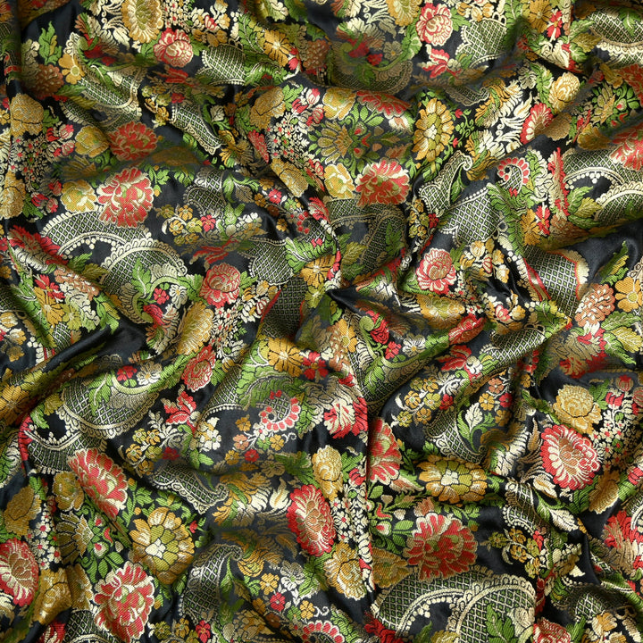Multicolor Kimkhab Brocade Fabric