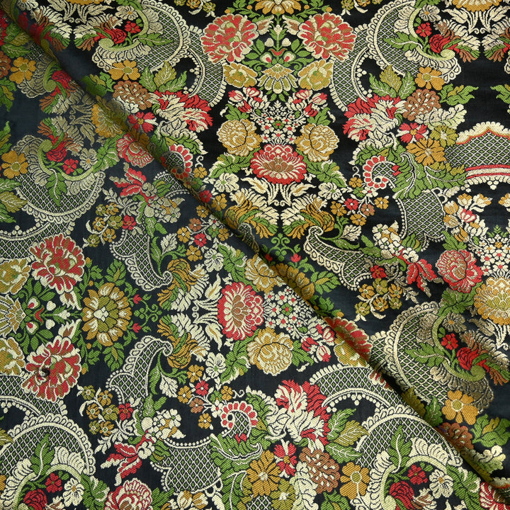 Multicolor Kimkhab Brocade Fabric