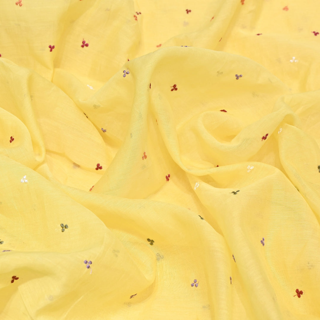 Mul Chanderi Thread Work Embroidery – Designer Summer Fabric GP4010A-1