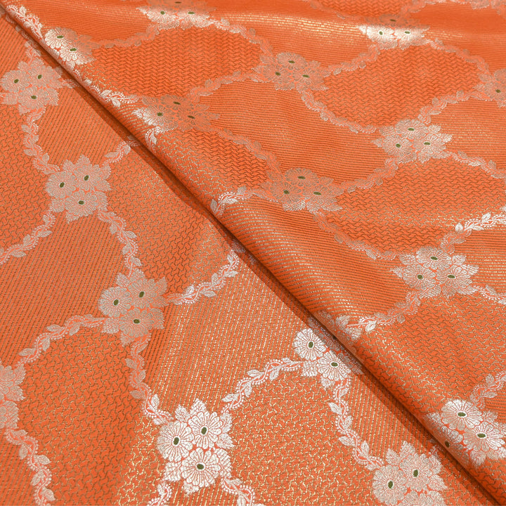 Luxury Silk Antique Meena Zari Jaal Brocade Fabric | Designer Ethnic Wear Fabric | TSW425-9