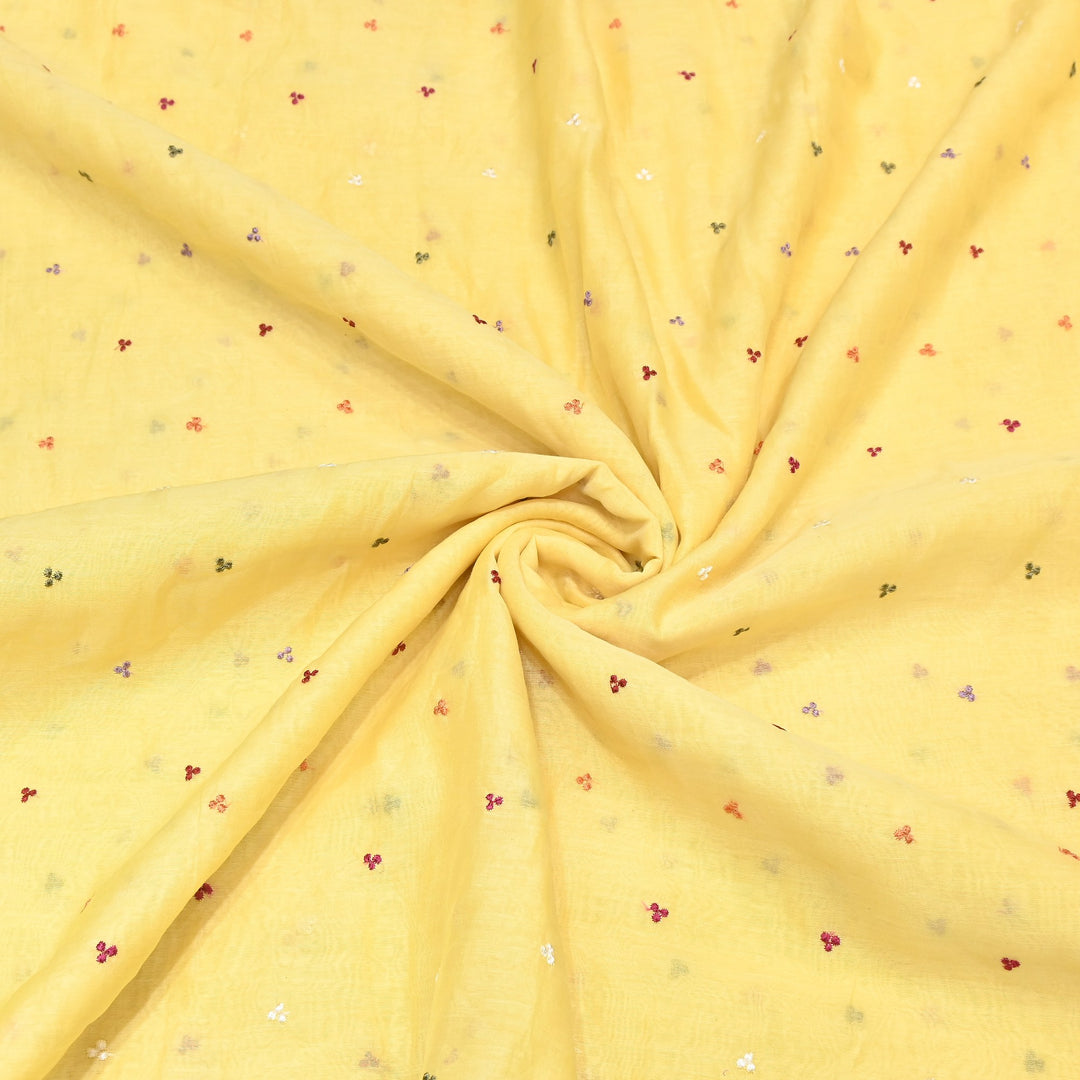 Mul Chanderi Thread Work Embroidery – Designer Summer Fabric GP4010A-1