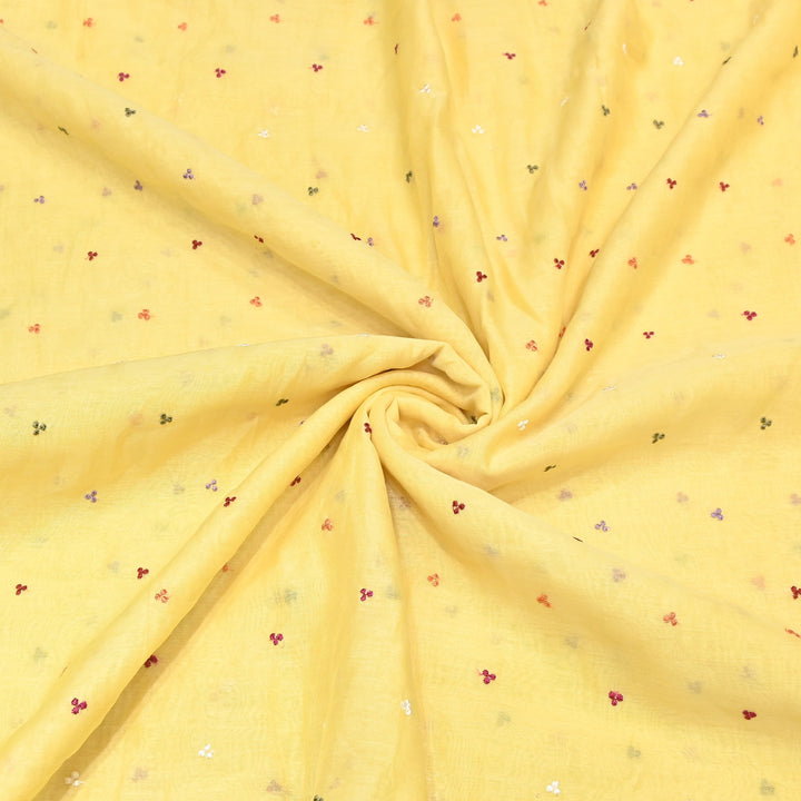 Mul Chanderi Thread Work Embroidery – Designer Summer Fabric GP4010A-1