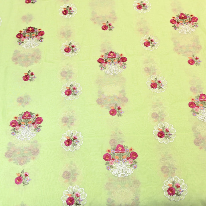 Mul Chanderi Thread Work Embroidery – Designer Summer Fabric GP4010-2