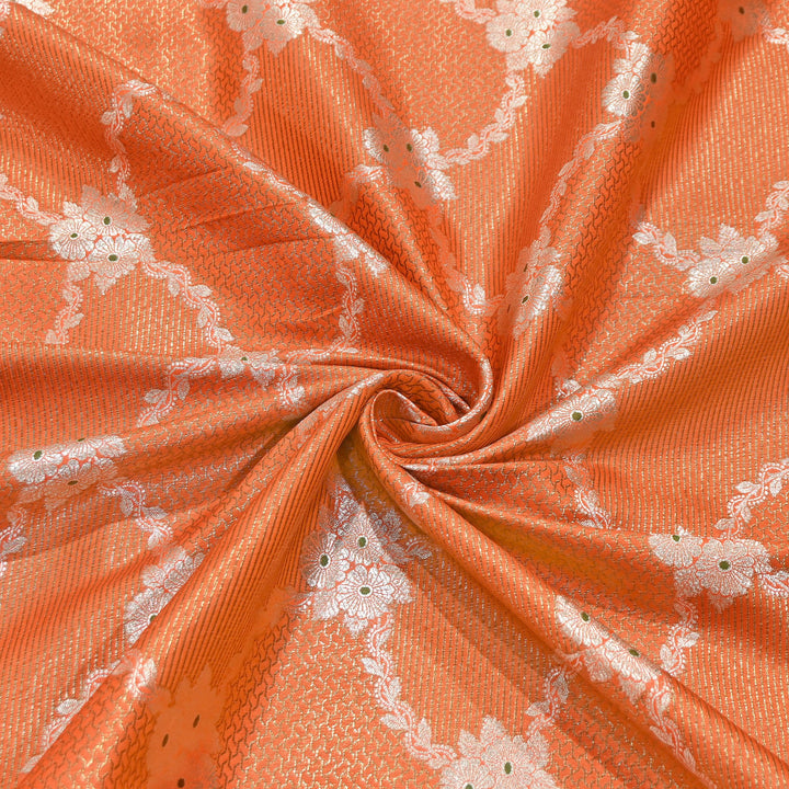 Luxury Silk Antique Meena Zari Jaal Brocade Fabric | Designer Ethnic Wear Fabric | TSW425-9