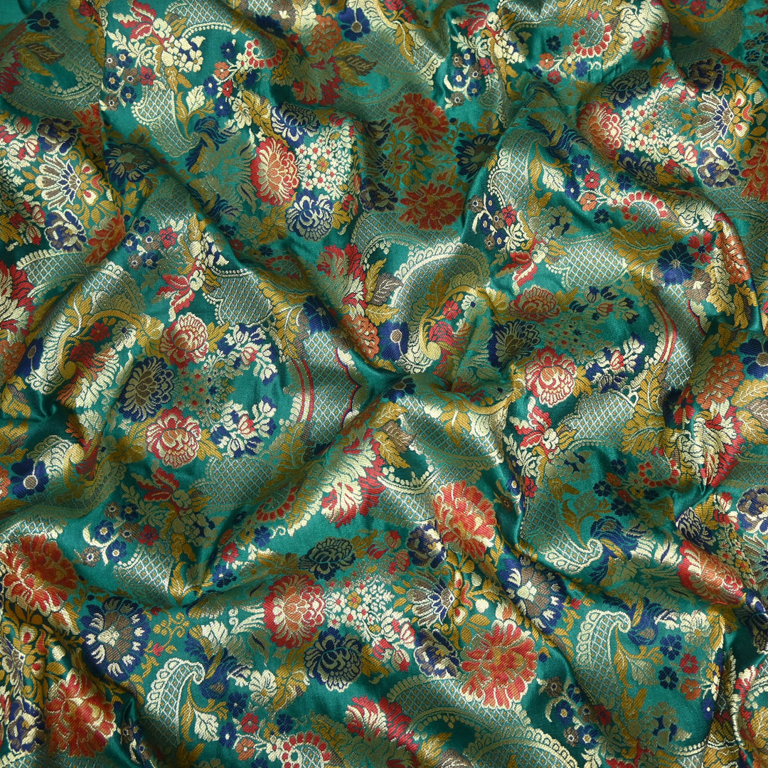 Multicolor Kimkhab Brocade Fabric