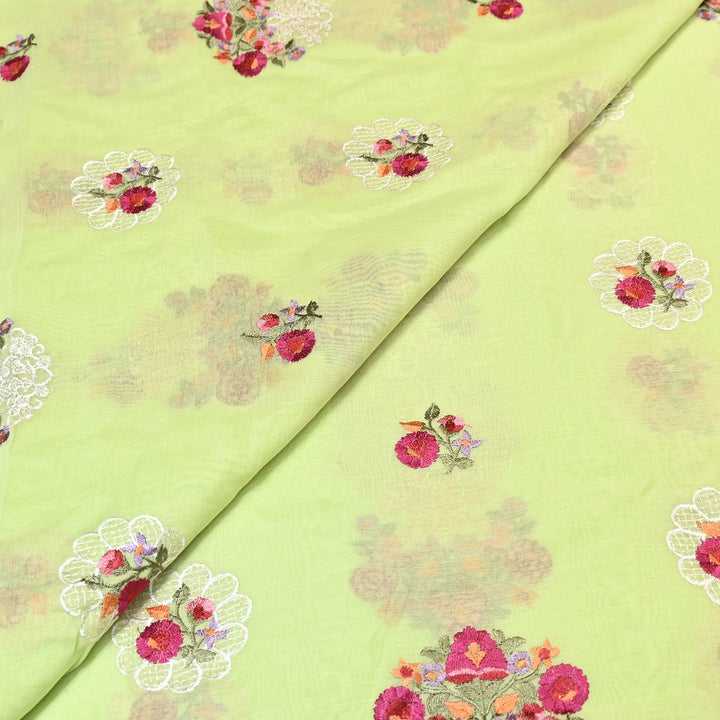 Mul Chanderi Thread Work Embroidery – Designer Summer Fabric GP4010-2