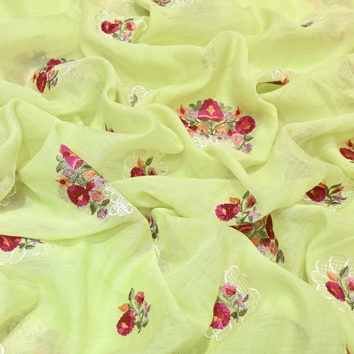 Mul Chanderi Thread Work Embroidery – Designer Summer Fabric GP4010-2