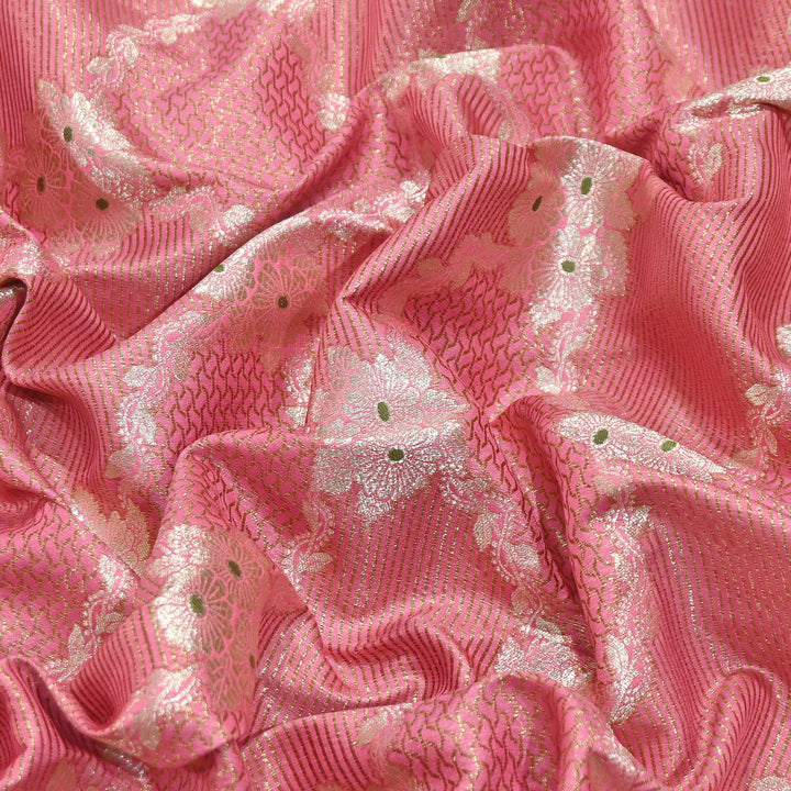 Luxury Silk Antique Meena Zari Jaal Brocade Fabric | Designer Ethnic Wear Fabric | TSW425-10