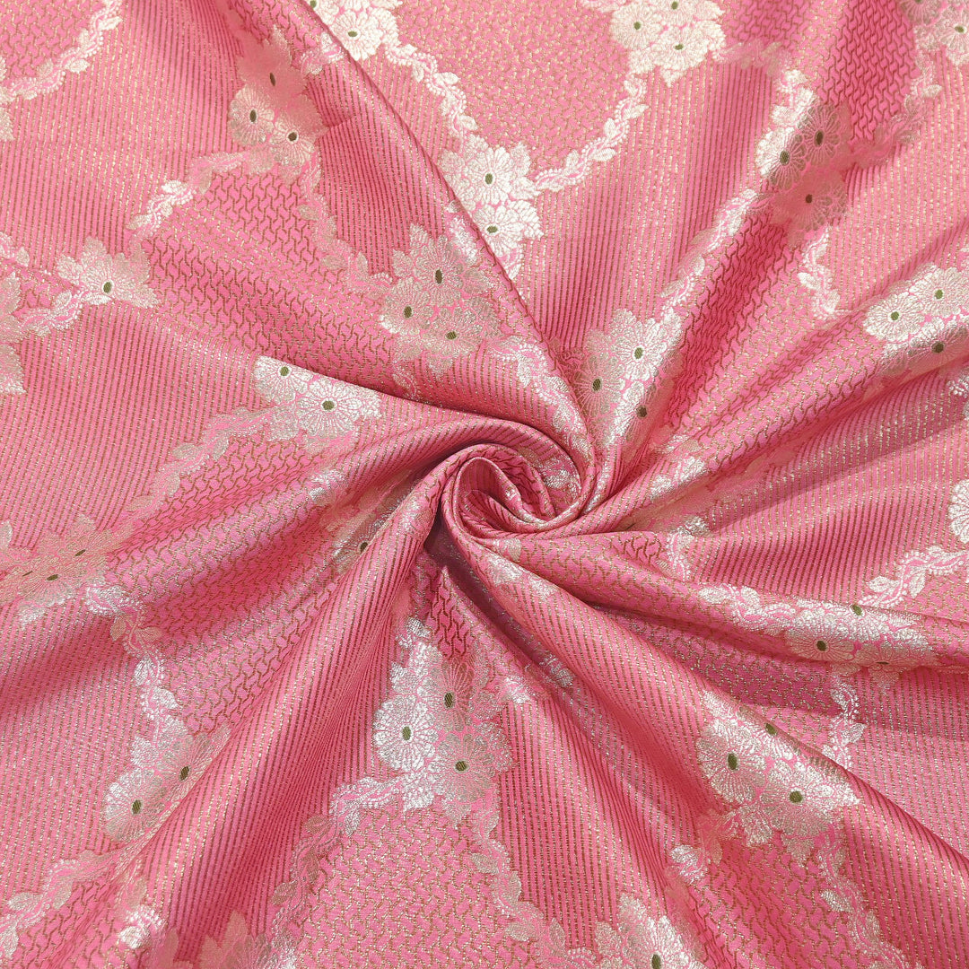 Luxury Silk Antique Meena Zari Jaal Brocade Fabric | Designer Ethnic Wear Fabric | TSW425-10