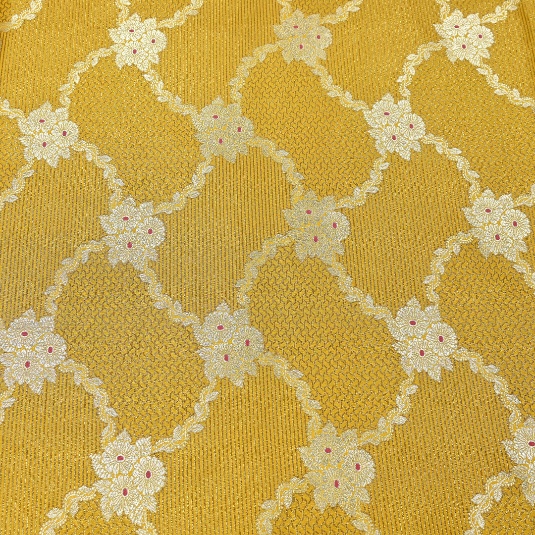 Luxury Silk Antique Meena Zari Jaal Brocade Fabric | Designer Ethnic Wear Fabric | TSW425-11