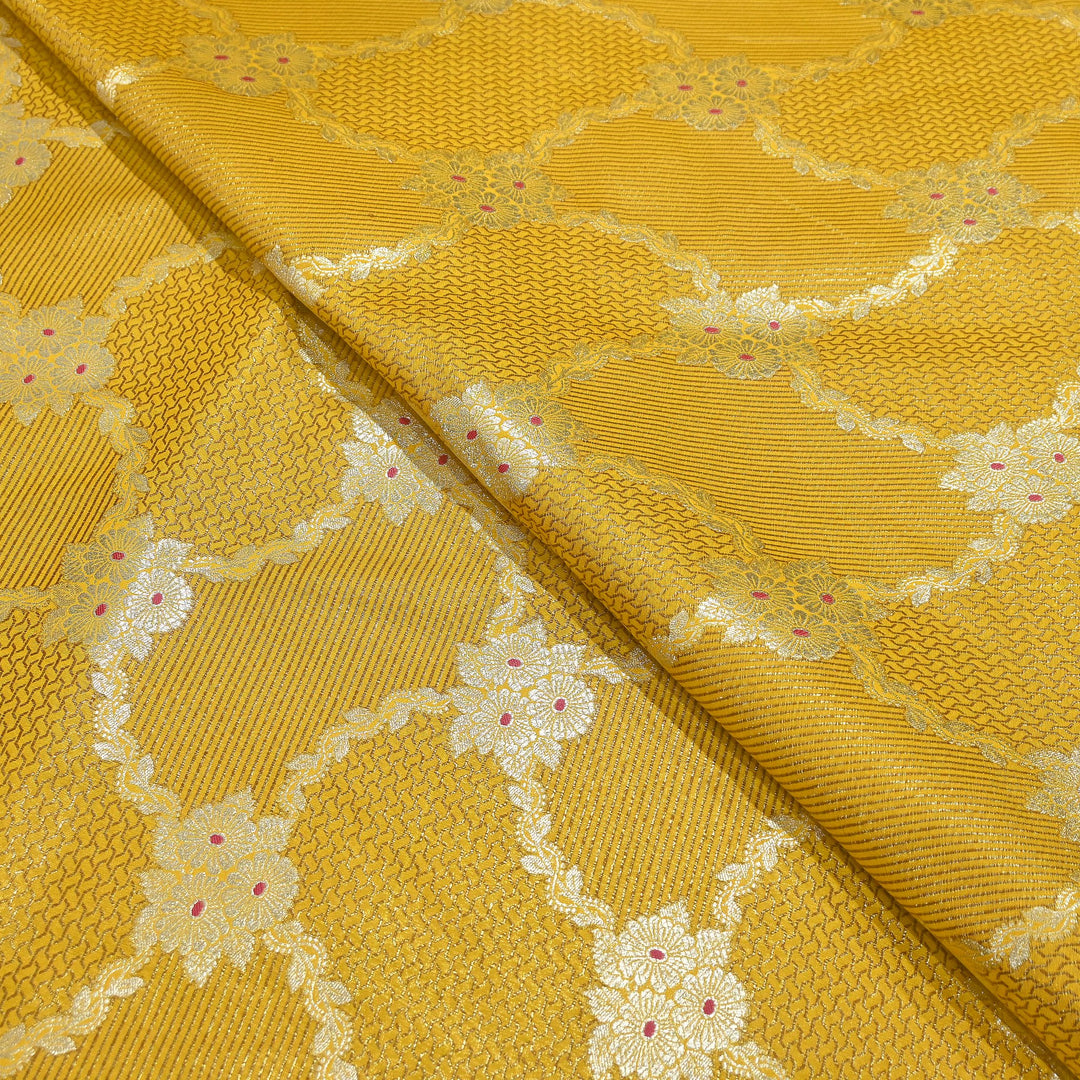 Luxury Silk Antique Meena Zari Jaal Brocade Fabric | Designer Ethnic Wear Fabric | TSW425-11