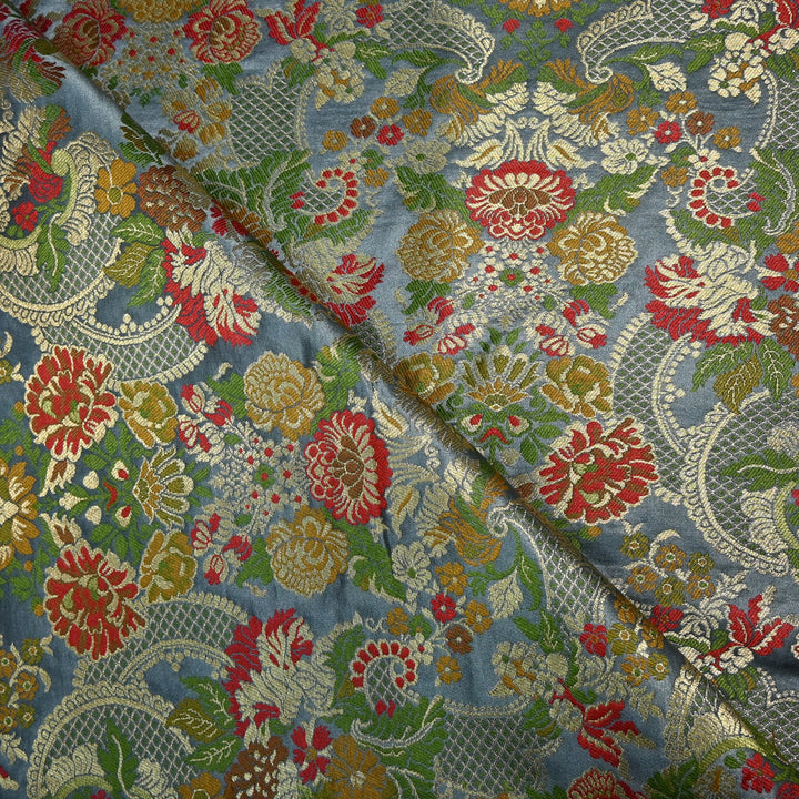 Multicolor Kimkhab Brocade Fabric