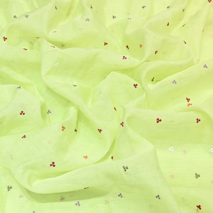 Mul Chanderi Thread Work Embroidery – Designer Summer Fabric GP4010A-2