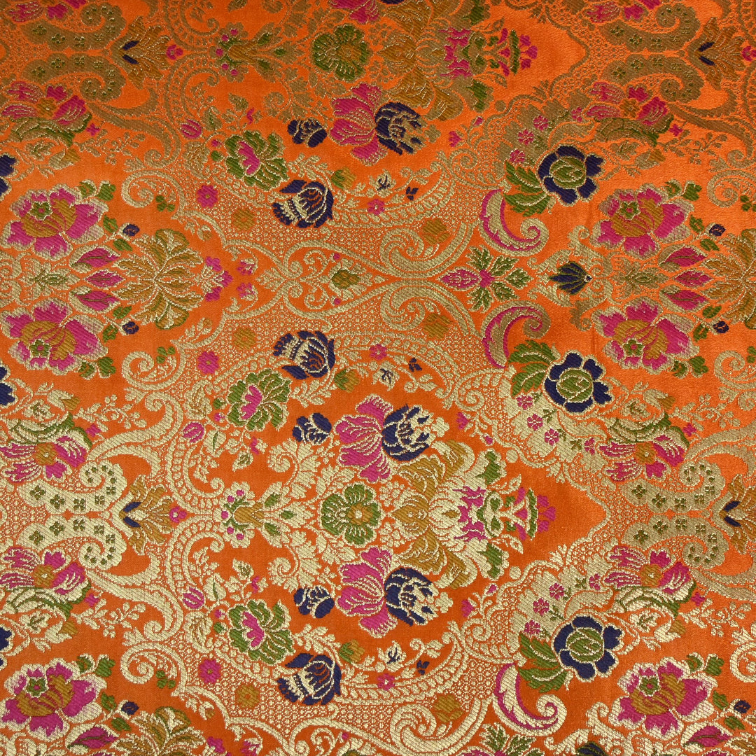 Multicolor Kimkhab Brocade Fabric