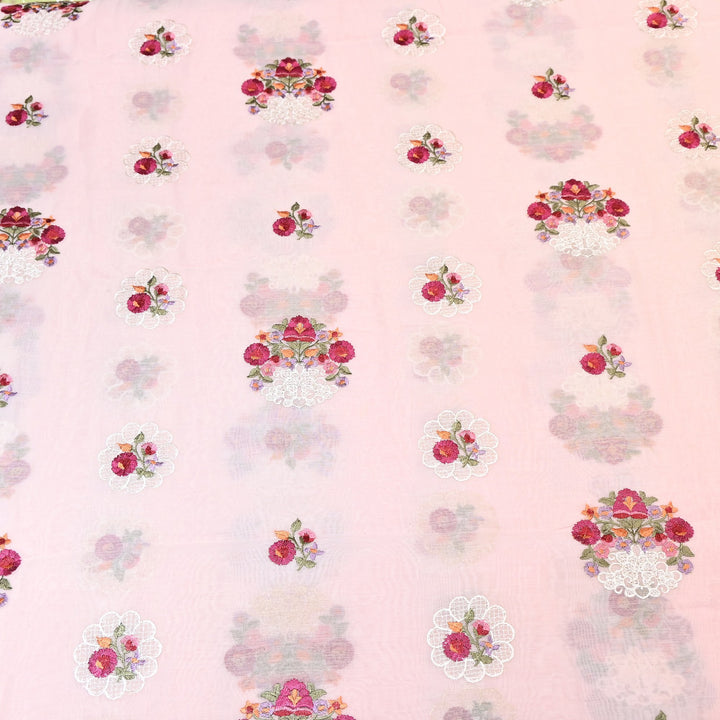 Mul Chanderi Thread Work Embroidery – Designer Summer Fabric GP4010-3