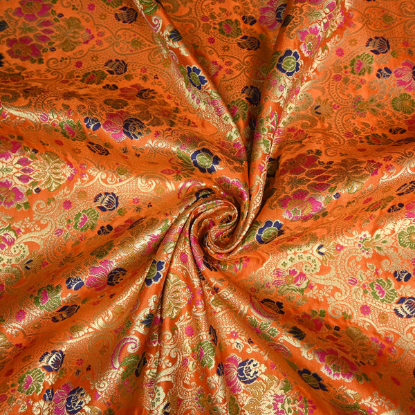 Multicolor Kimkhab Brocade Fabric