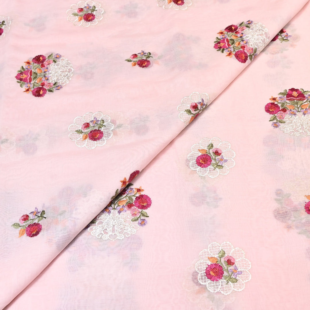 Mul Chanderi Thread Work Embroidery – Designer Summer Fabric GP4010-3