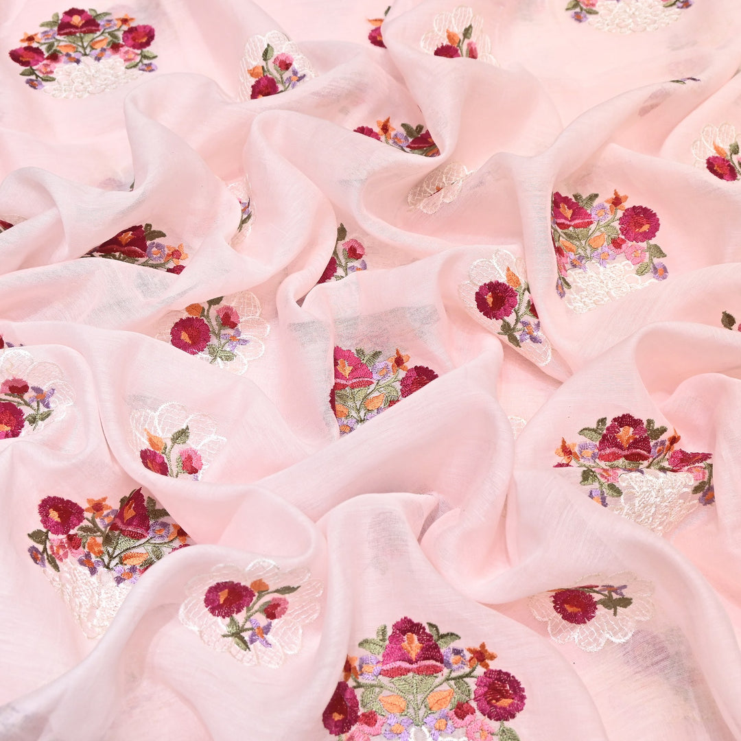 Mul Chanderi Thread Work Embroidery – Designer Summer Fabric GP4010-3